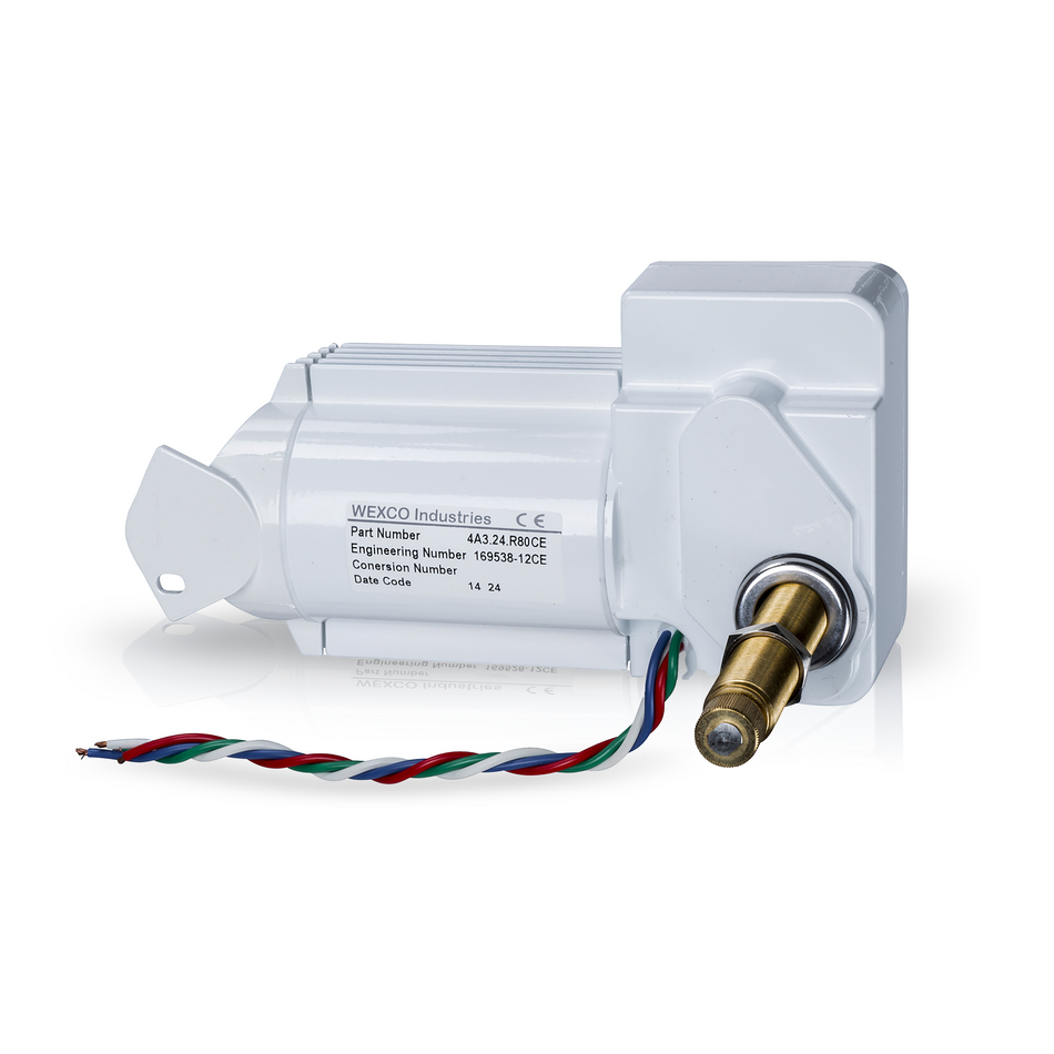 4A3.24.R110DCE Wexco Sealed Marine Wiper Motor: Three and a half inch (3.5") shaft, 12V, CE Certified