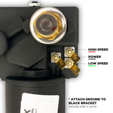 4R2.24.R110CEB (Black) Wiper Motor: Two and a half inch (2.5") shaft, 24V (American Bosch)