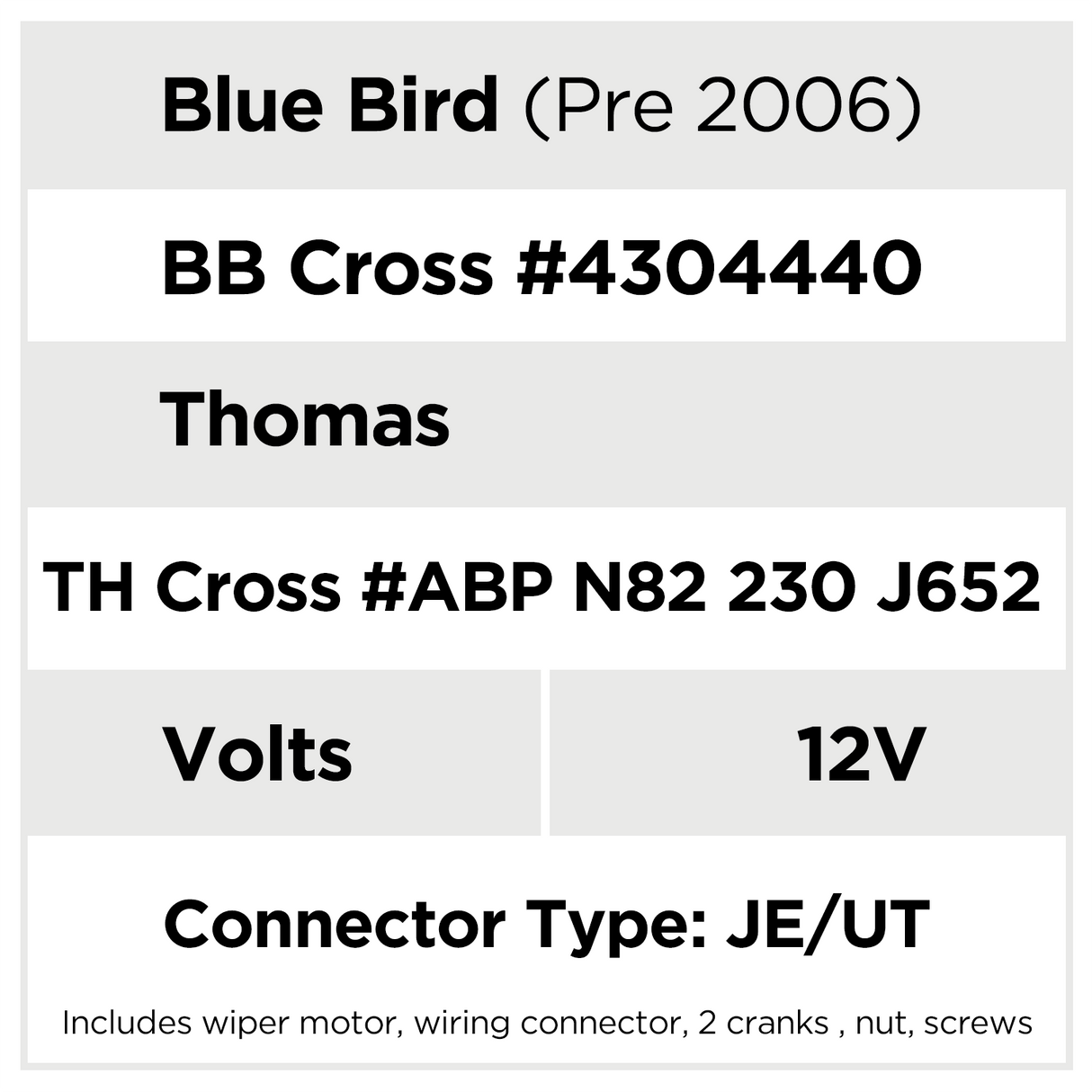 AX9111 Blue Bird & Thomas Bus Commercial Wiper Motors