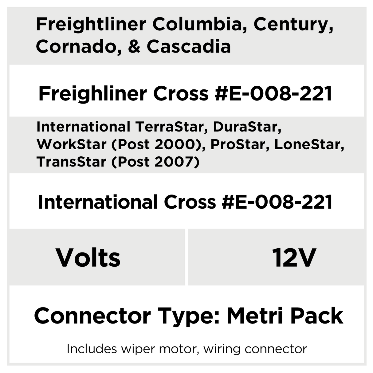 AX9113 Freightliner - International - Kenworth - Volvo Commercial Wiper Motors