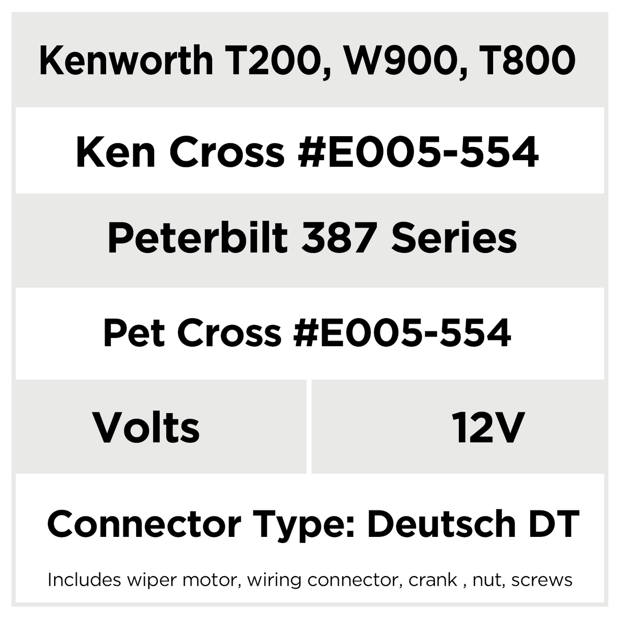 AX9207 Kenworth - Peterbilt Commercial Wiper Motors