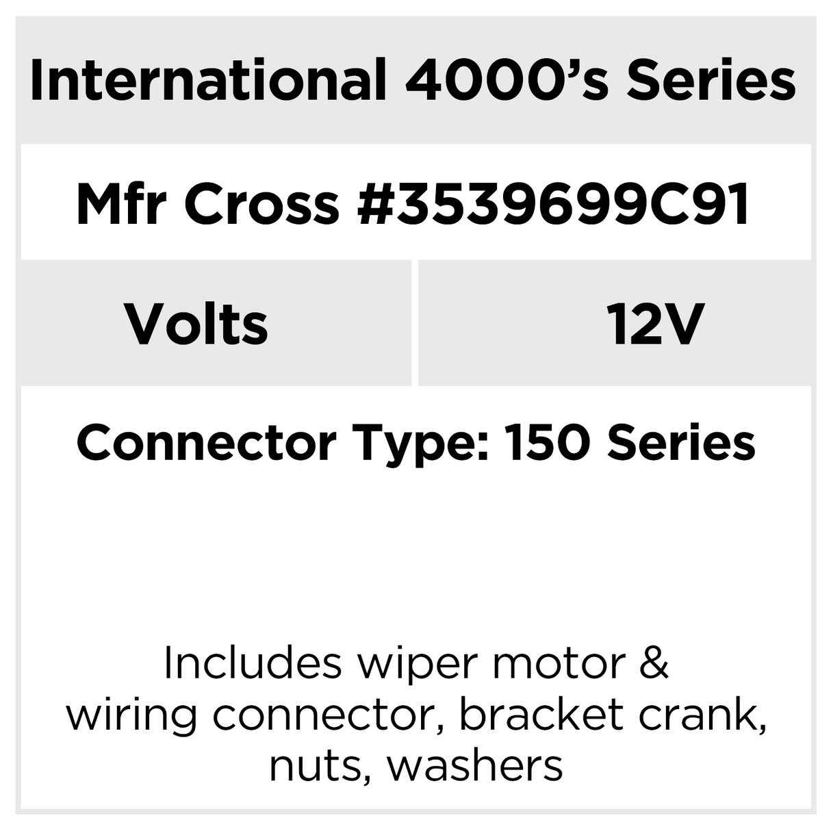AX9301 International Truck Commercial Wiper Motors