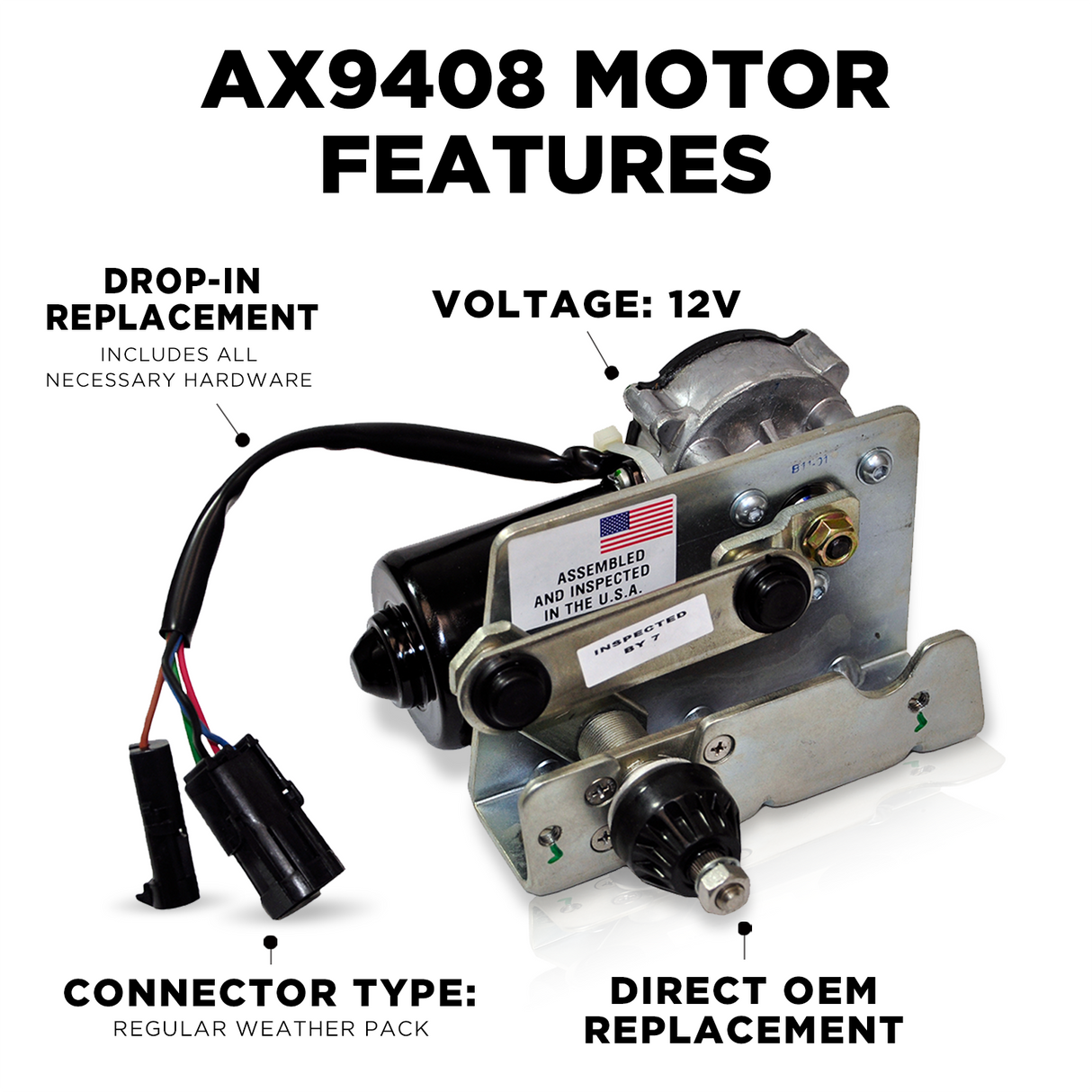AX9408 Mack MR - LE - Refuse Commercial Wiper Motors